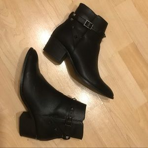 Black Faux Leather Booties